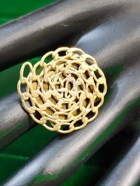 Vintage 80s Gold Chain Rosette Statement Ring